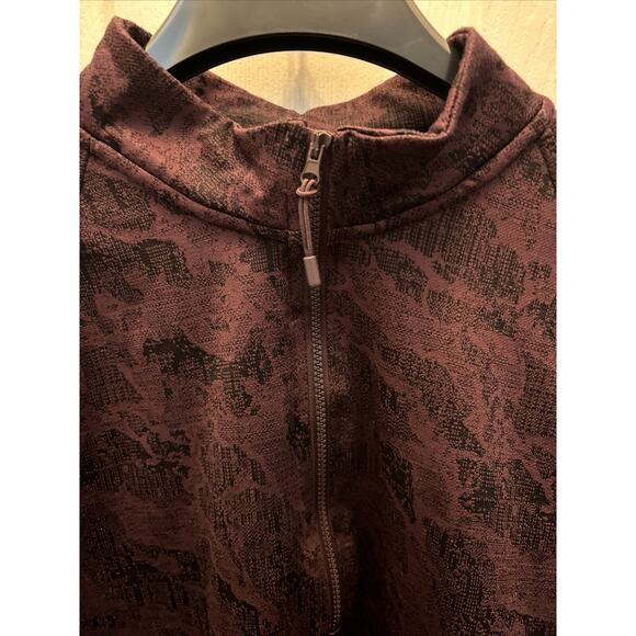 Spyder Active Shirt Womens Large Performance 1/4 Zip Long Sleeve Burgundy Camo - Picture 3 of 7